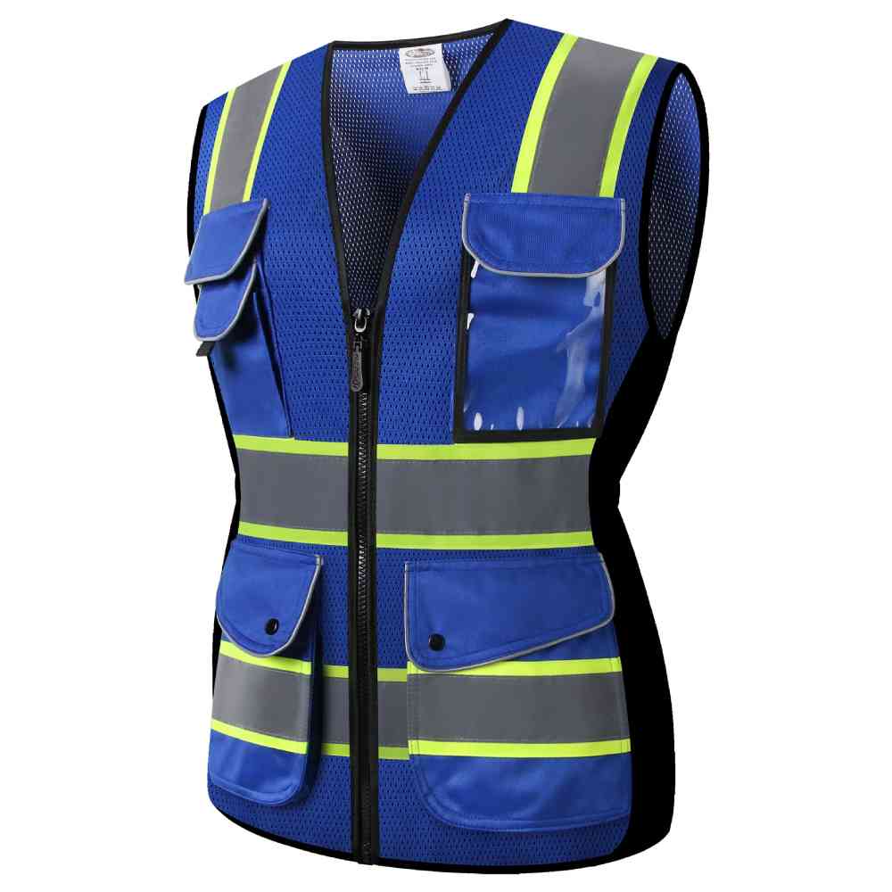 JKSafety 9 Pockets Women Mesh Two-Tone Hi-Vis Reflective Safety Vest (JK168)