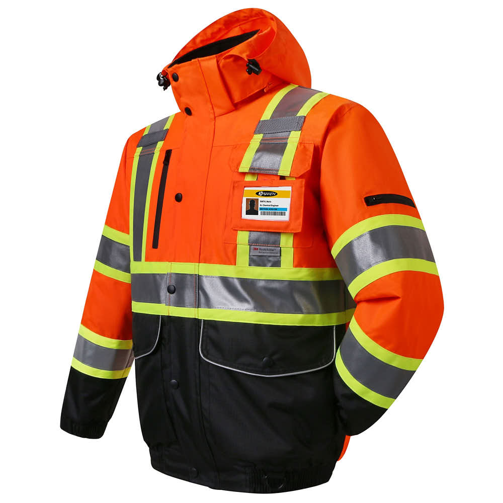 JKSafety 10 Pockets Waterproof Hi-Vis Reflective Winter Bomber Jacket (JK118)