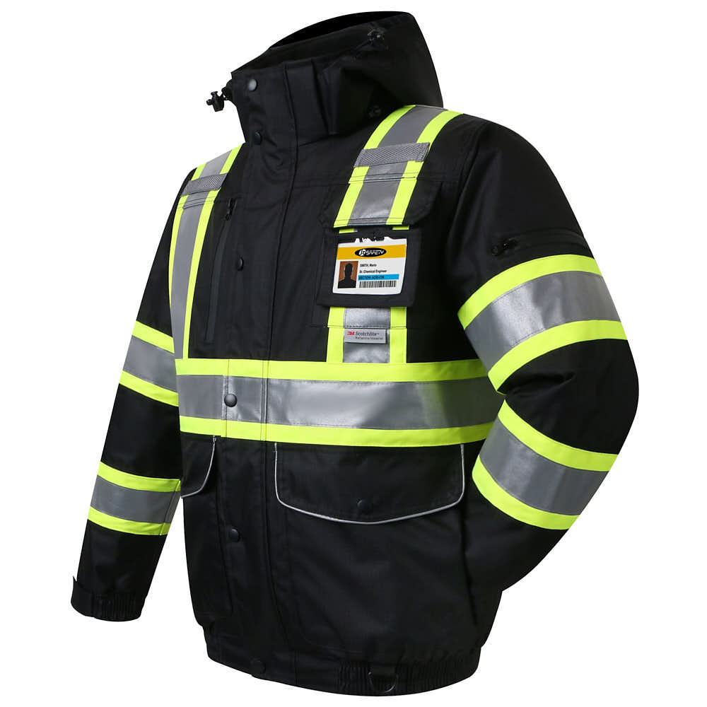 JKSafety 10 Pockets Waterproof Hi-Vis Reflective Winter Bomber Jacket (JK118)