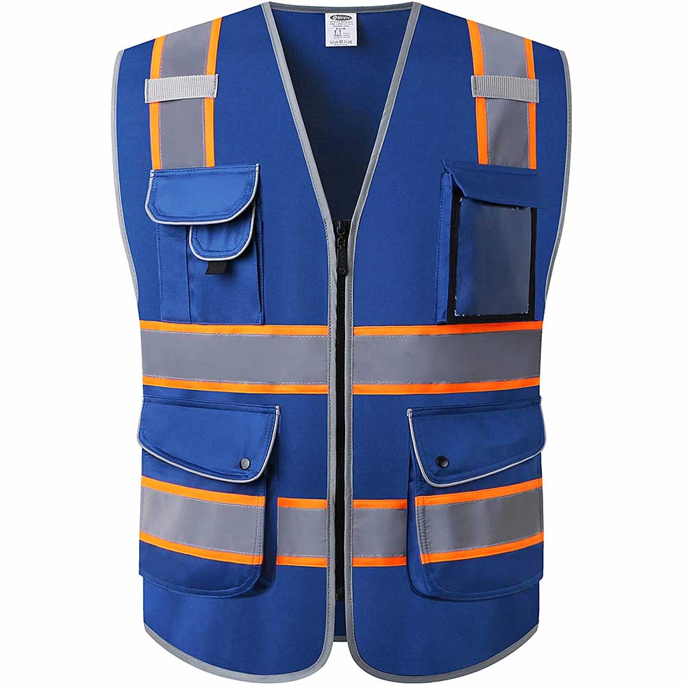 JKSafety 9 Pockets Two-Tone Hi-Vis Reflective Safety Vest (JK901)