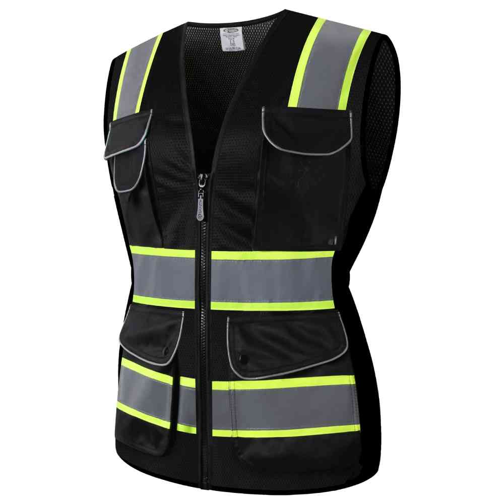 JKSafety 9 Pockets Women Mesh Two-Tone Hi-Vis Reflective Safety Vest (JK168)