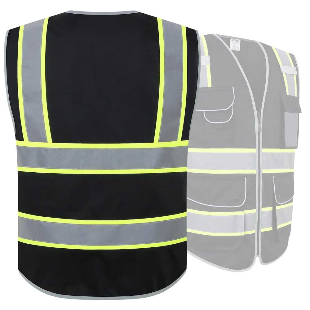 JKSafety 9 Pockets Two-Tone Hi-Vis Reflective Safety Vest (JK901)
