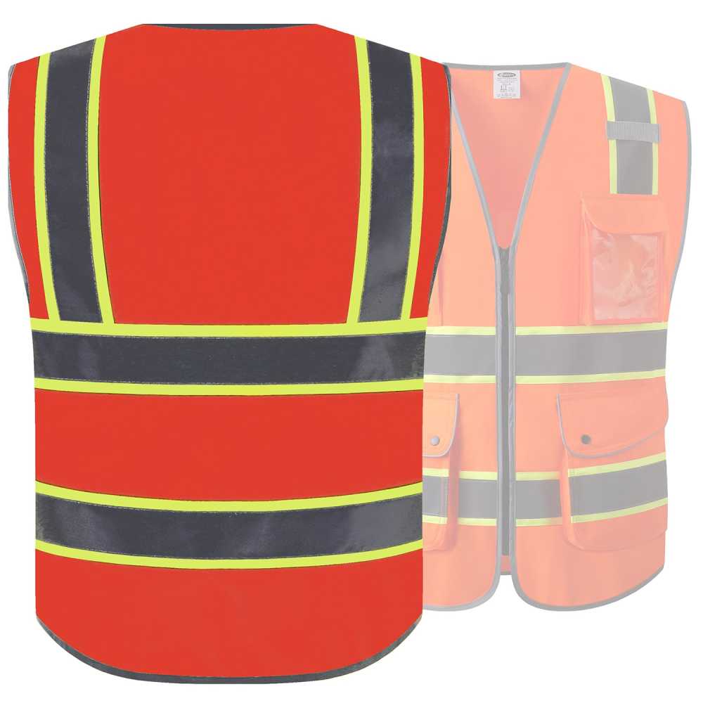 JKSafety 9 Pockets Two-Tone Hi-Vis Reflective Safety Vest (JK901)