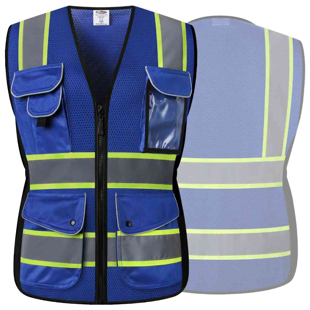 JKSafety 9 Pockets Women Mesh Two-Tone Hi-Vis Reflective Safety Vest (JK168)