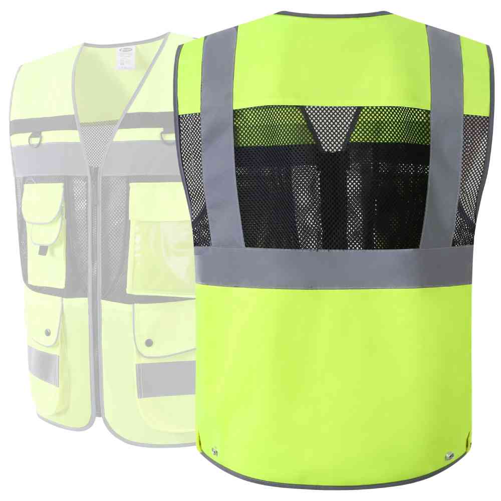 JKSafety 12 Pockets Hi-Vis Reflective Safety Vest (JK180)