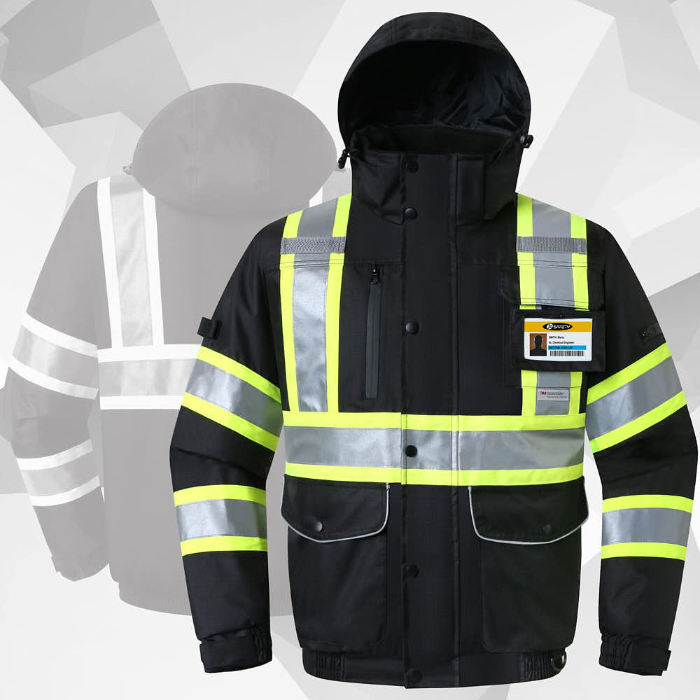 JKSafety 10 Pockets Waterproof Hi-Vis Reflective Winter Bomber Jacket (JK118)