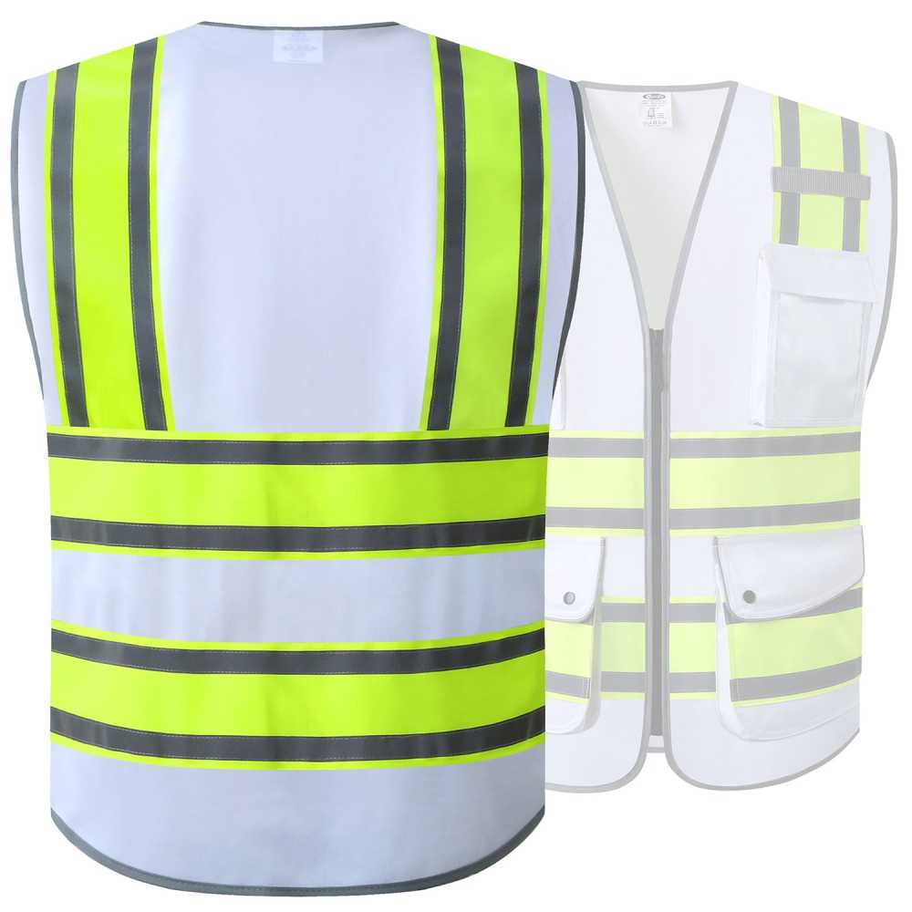 JKSafety 9 Pockets Two-Tone Hi-Vis Reflective Safety Vest (JK901)
