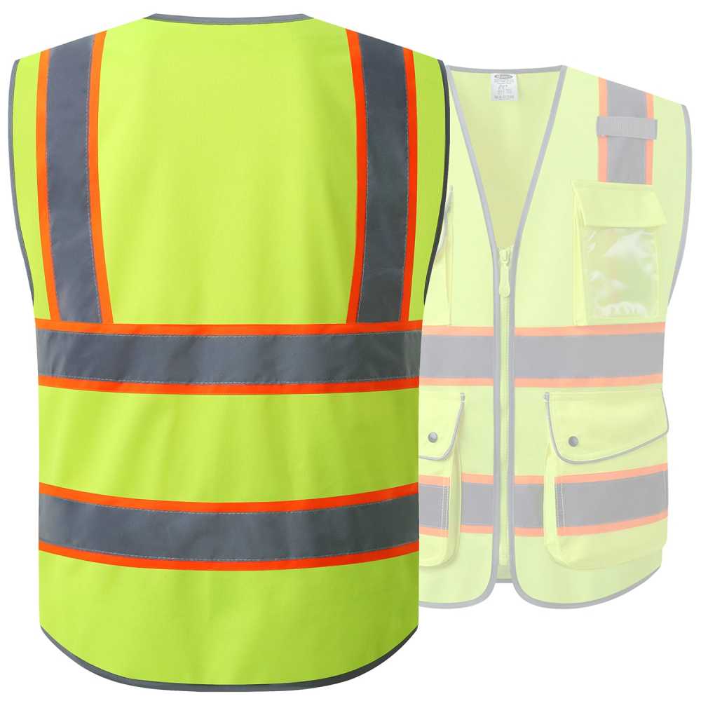 JKSafety 9 Pockets Two-Tone Hi-Vis Reflective Safety Vest (JK901)