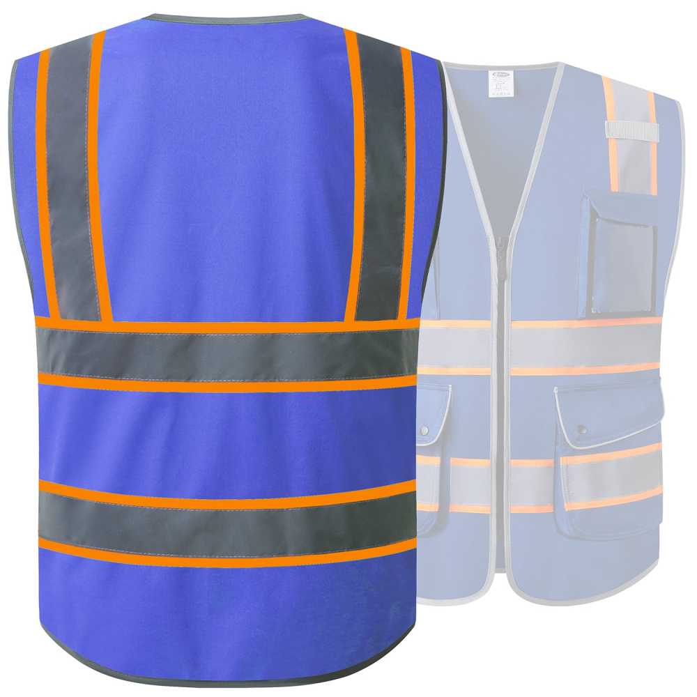 JKSafety 9 Pockets Two-Tone Hi-Vis Reflective Safety Vest (JK901)