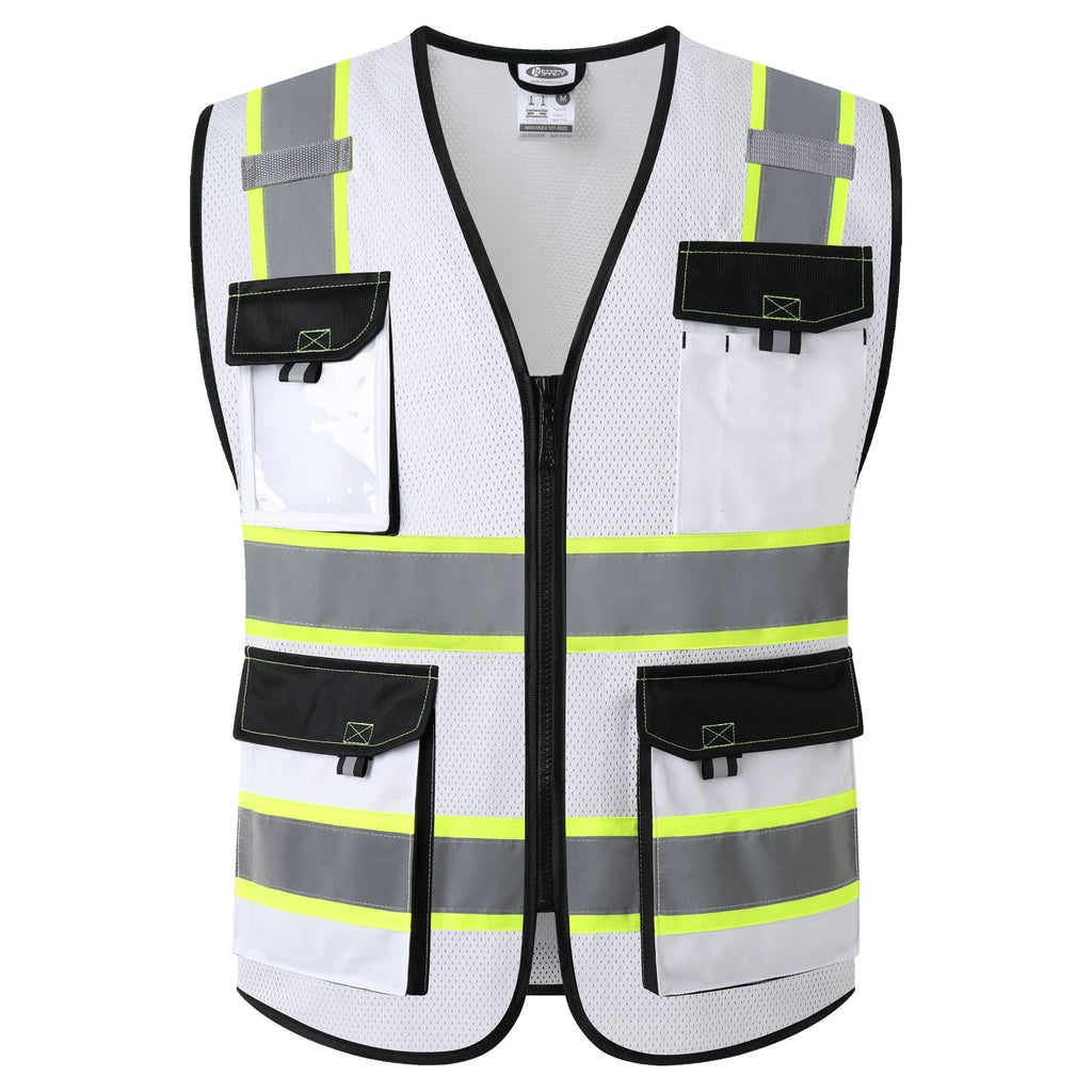 JKSafety 8 Pockets Two-Tone Mesh Hi-Vis Reflective Safety Vests (JK220)