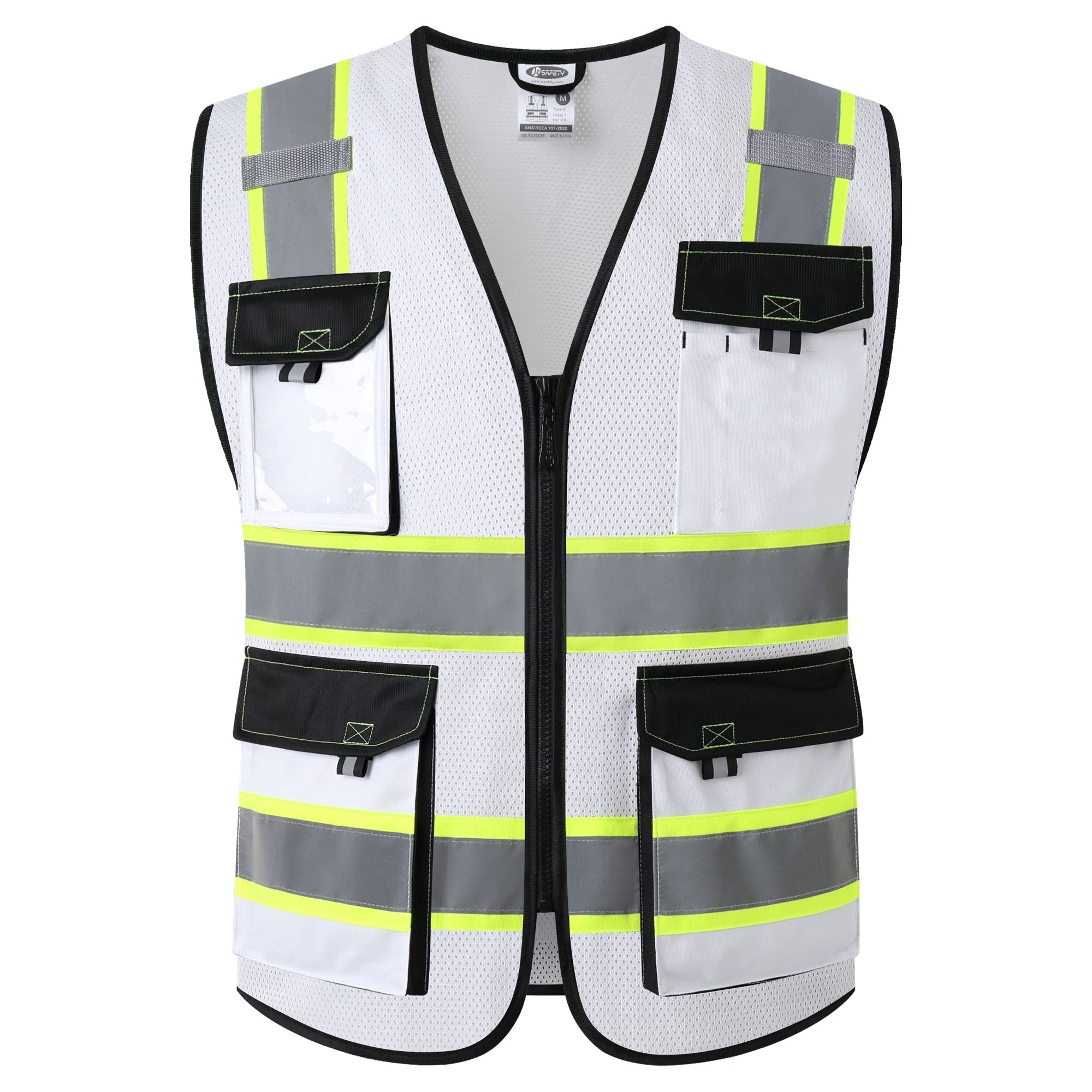 JKSafety 8 Pockets Two-Tone Mesh Hi-Vis Reflective Safety Vests (JK220)
