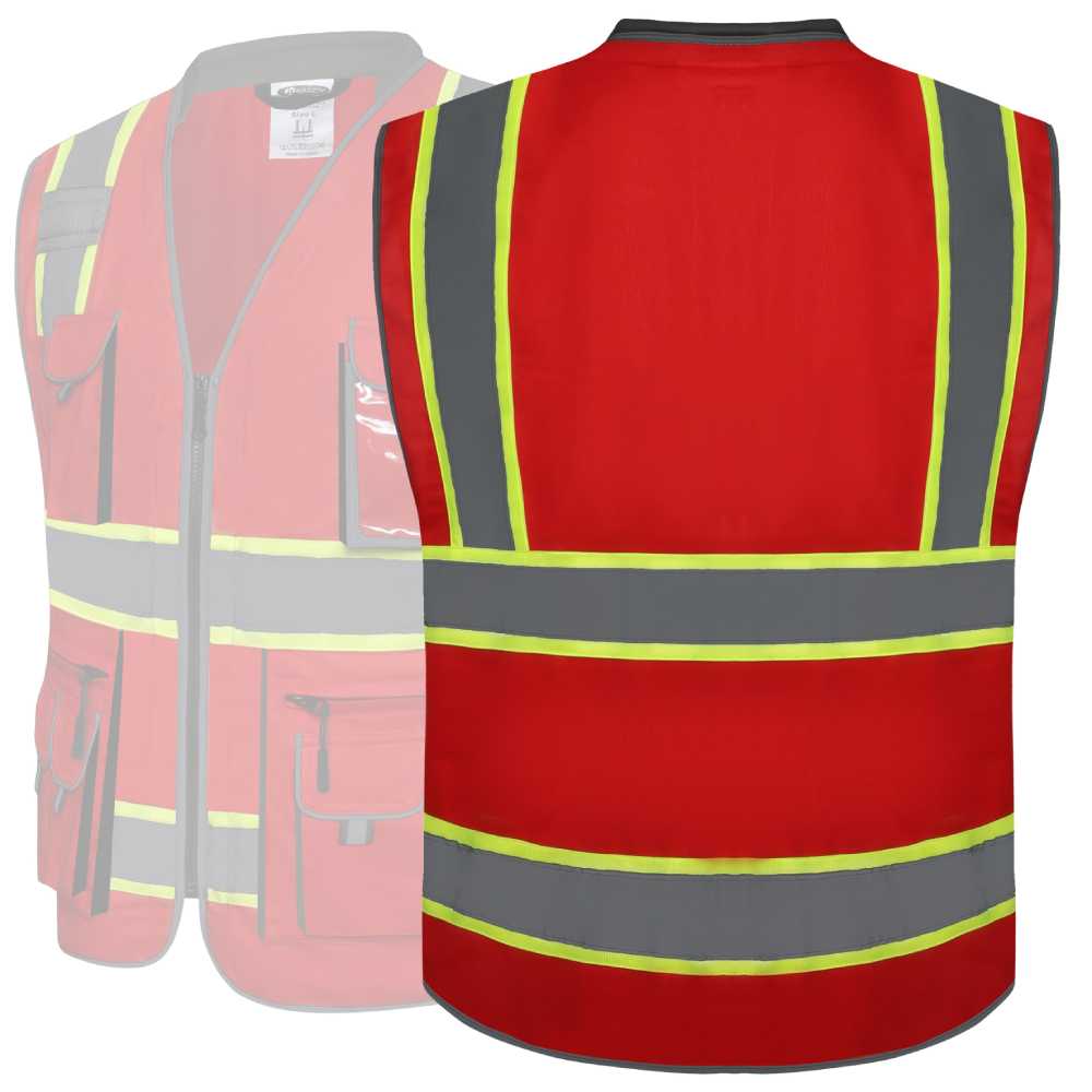 JKSafety 10 Pockets Two-Tone Hi-Vis Reflective Safety Vest (JK089)