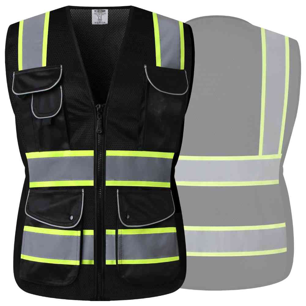 JKSafety 9 Pockets Women Mesh Two-Tone Hi-Vis Reflective Safety Vest (JK168)