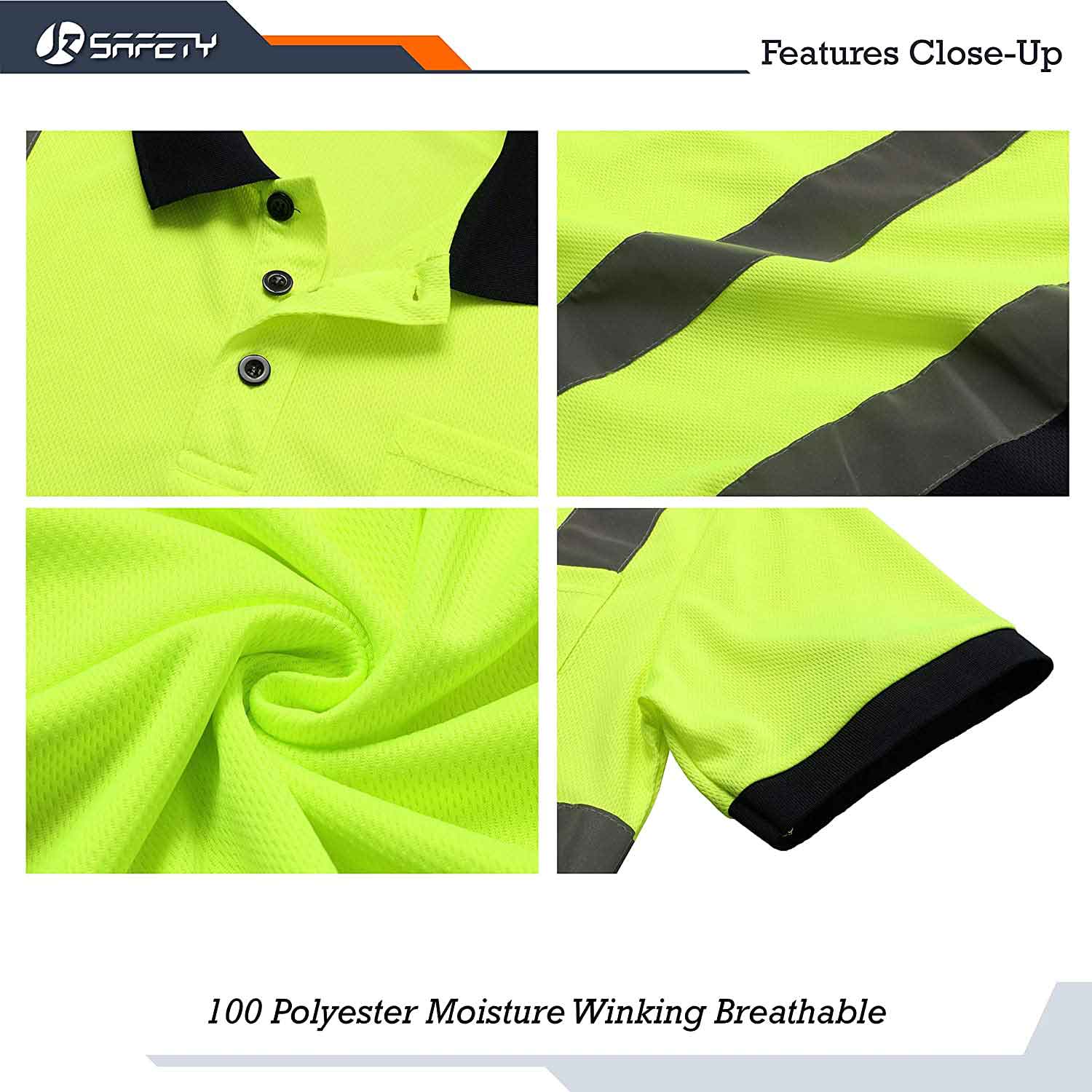 JKSafety Hi-Vis Reflective Safety Polo Shirt Short Sleeve (JKP066)