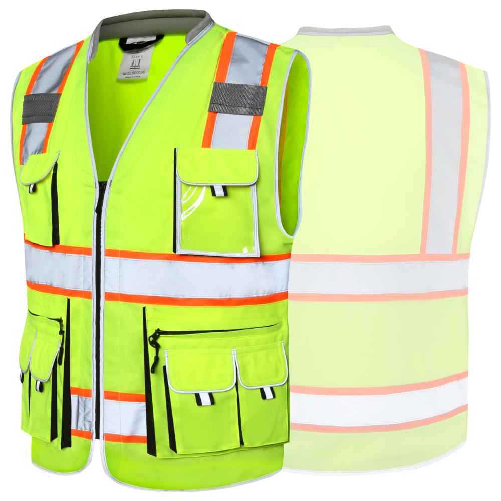 JKSafety 10 Pockets Two-Tone Hi-Vis Reflective Safety Vest (JK089)