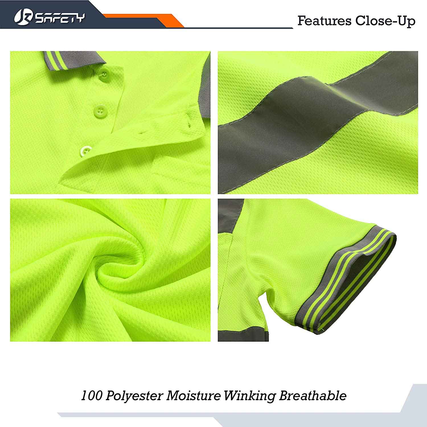 JKSafety Hi-Vis Reflective Safety Polo Shirt Short Sleeve (JKP066)