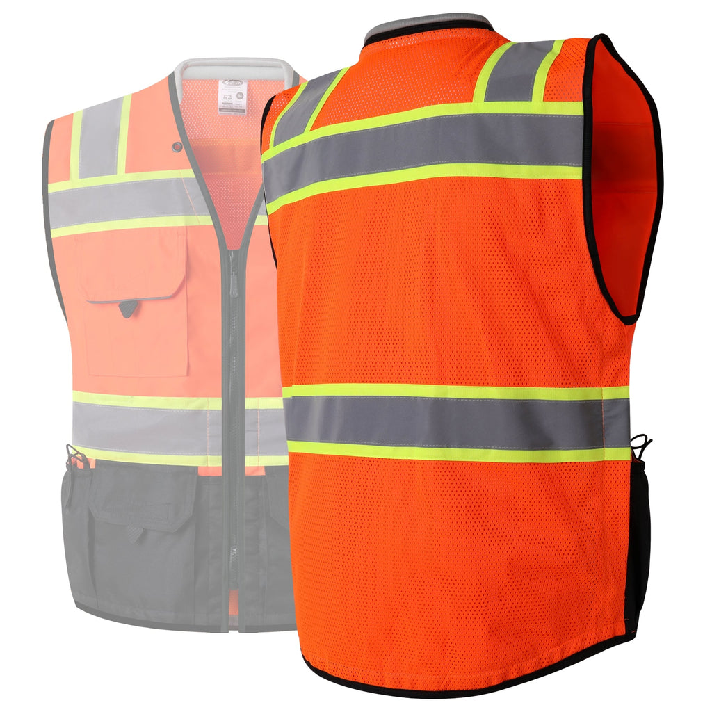 JKSafety Heavy Duty Reflective Surveyor Safety Vest Cushioned Collar (JK188)