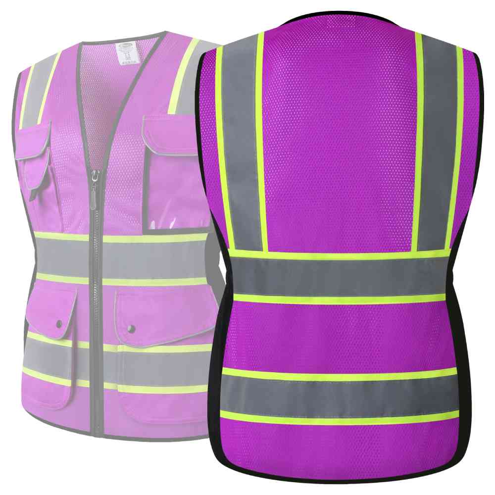 JKSafety 9 Pockets Women Mesh Two-Tone Hi-Vis Reflective Safety Vest (JK168)