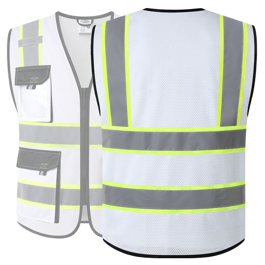 JKSafety 8 Pockets Two-Tone Mesh Hi-Vis Reflective Safety Vests (JK220)