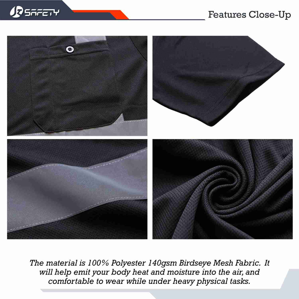 JKSafety Hi-Vis Reflective Safety Shirt Short Sleeve, Crew Neck (JKT077)