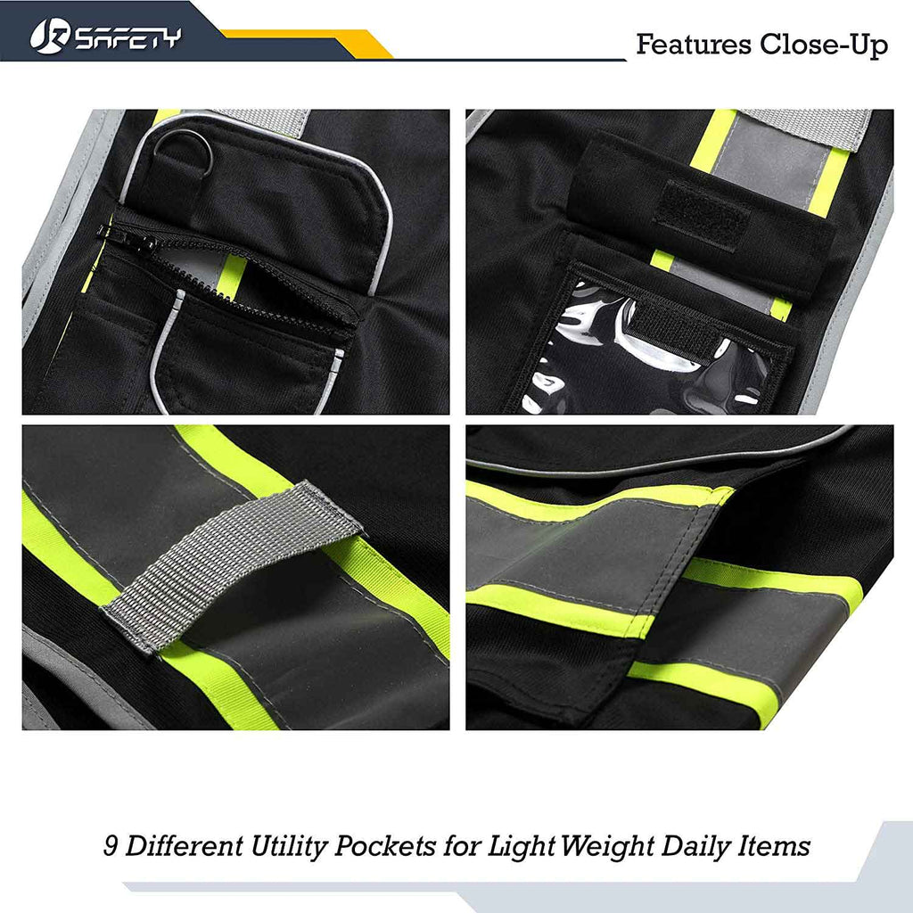 JKSafety 9 Pockets Two-Tone Hi-Vis Reflective Safety Vest (JK901)