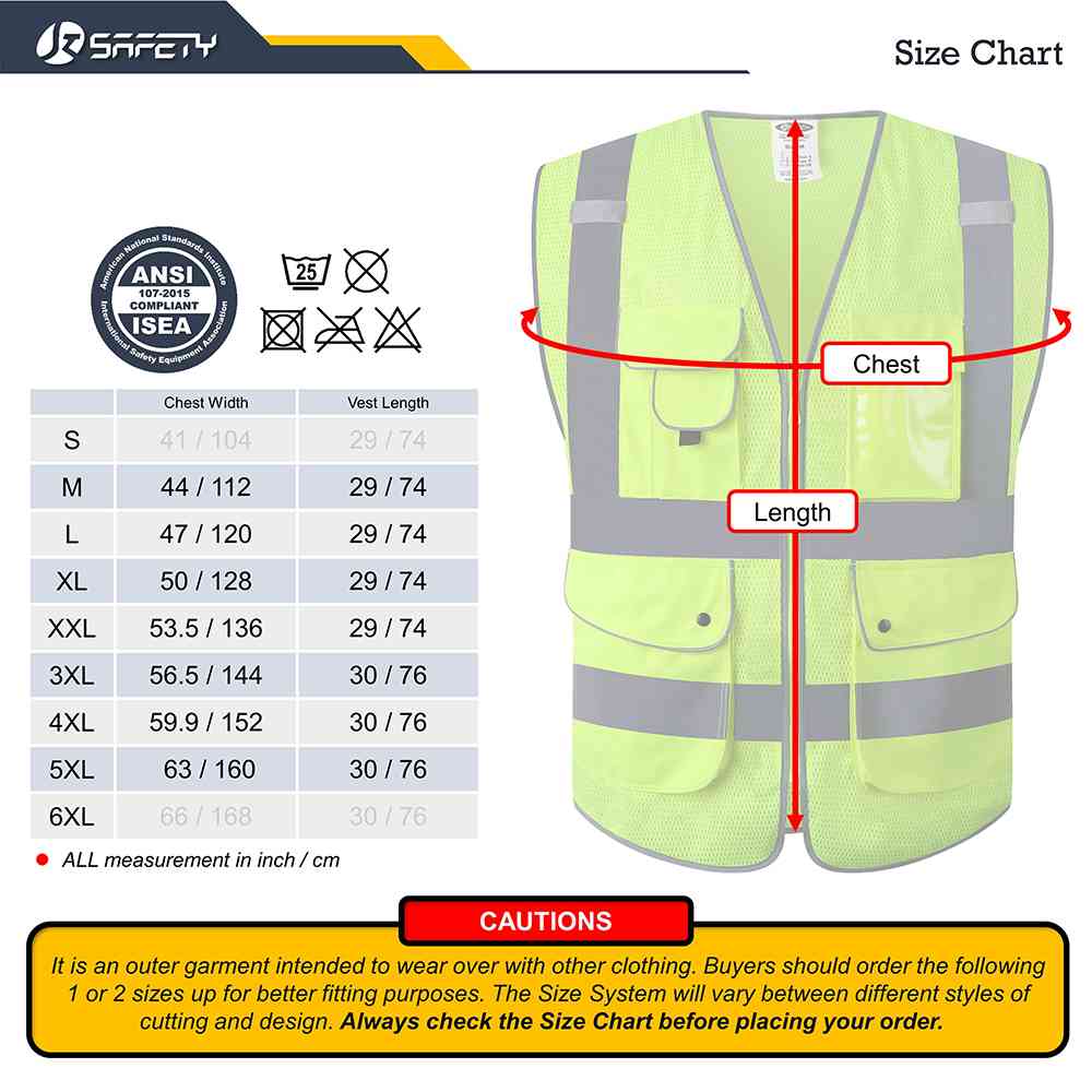 JKSafety 9 Pockets Mesh Hi-Vis Reflective Safety Vest (JK159)