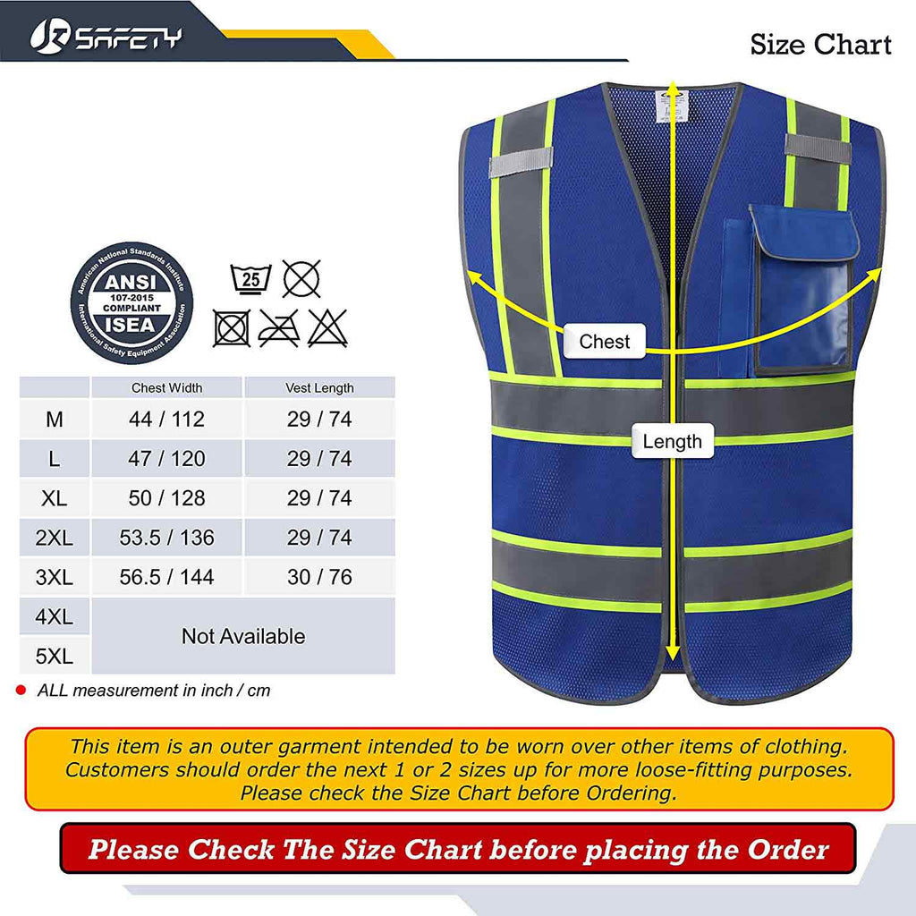 JKSafety 3 Pockets Mesh Two-Tone Hi-Vis Reflective Safety Vest (JK099)