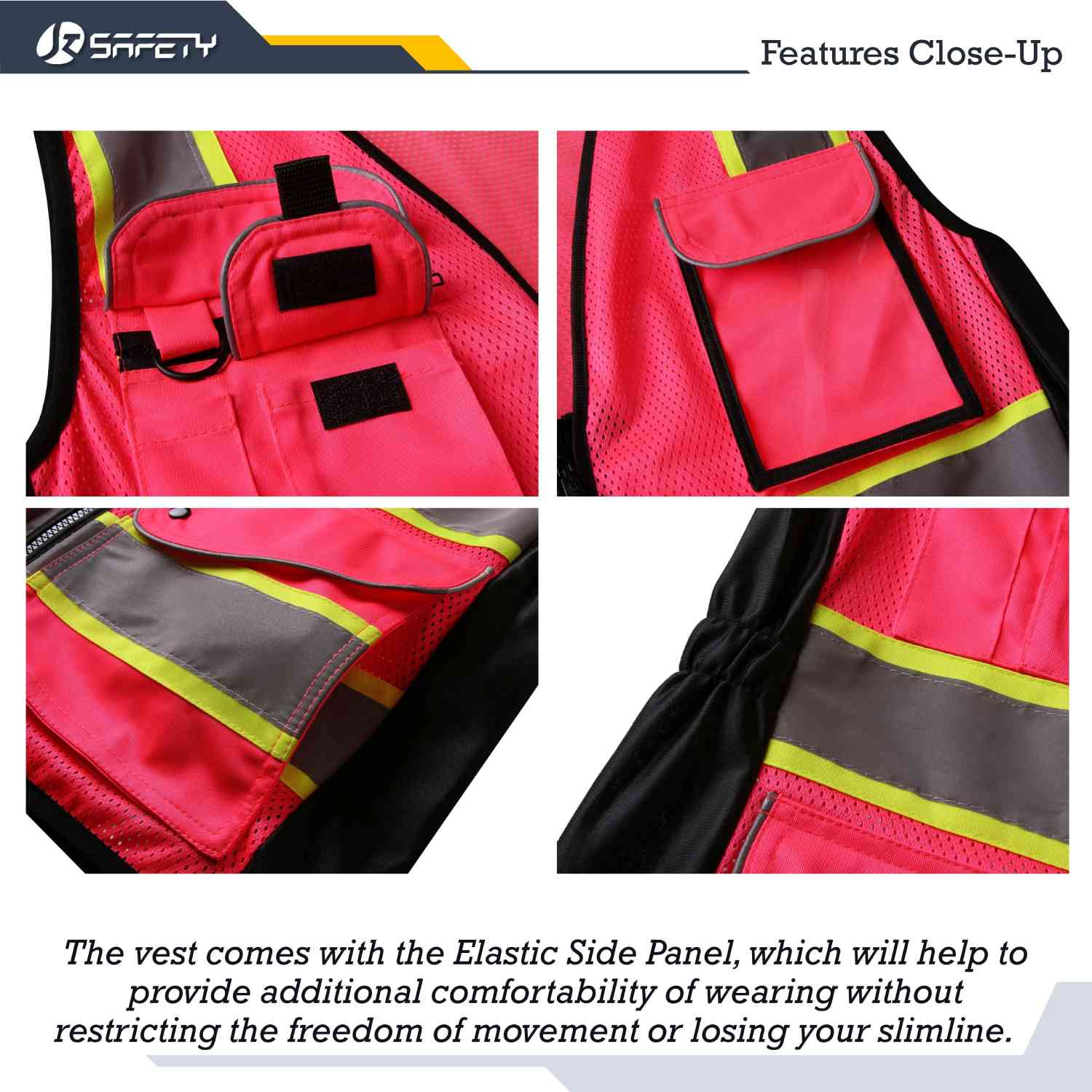 JKSafety 9 Pockets Women Mesh Two-Tone Hi-Vis Reflective Safety Vest (JK168)