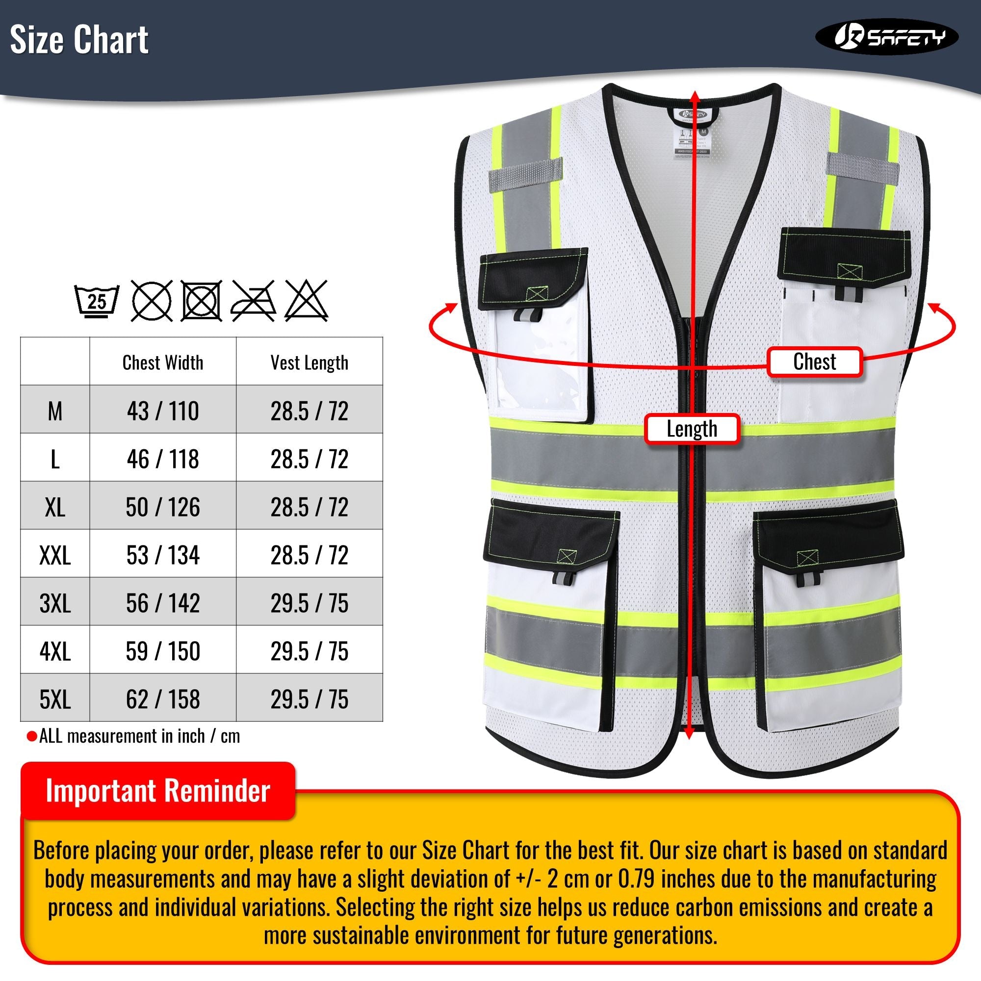 JKSafety 8 Pockets Two-Tone Mesh Hi-Vis Reflective Safety Vests (JK220)
