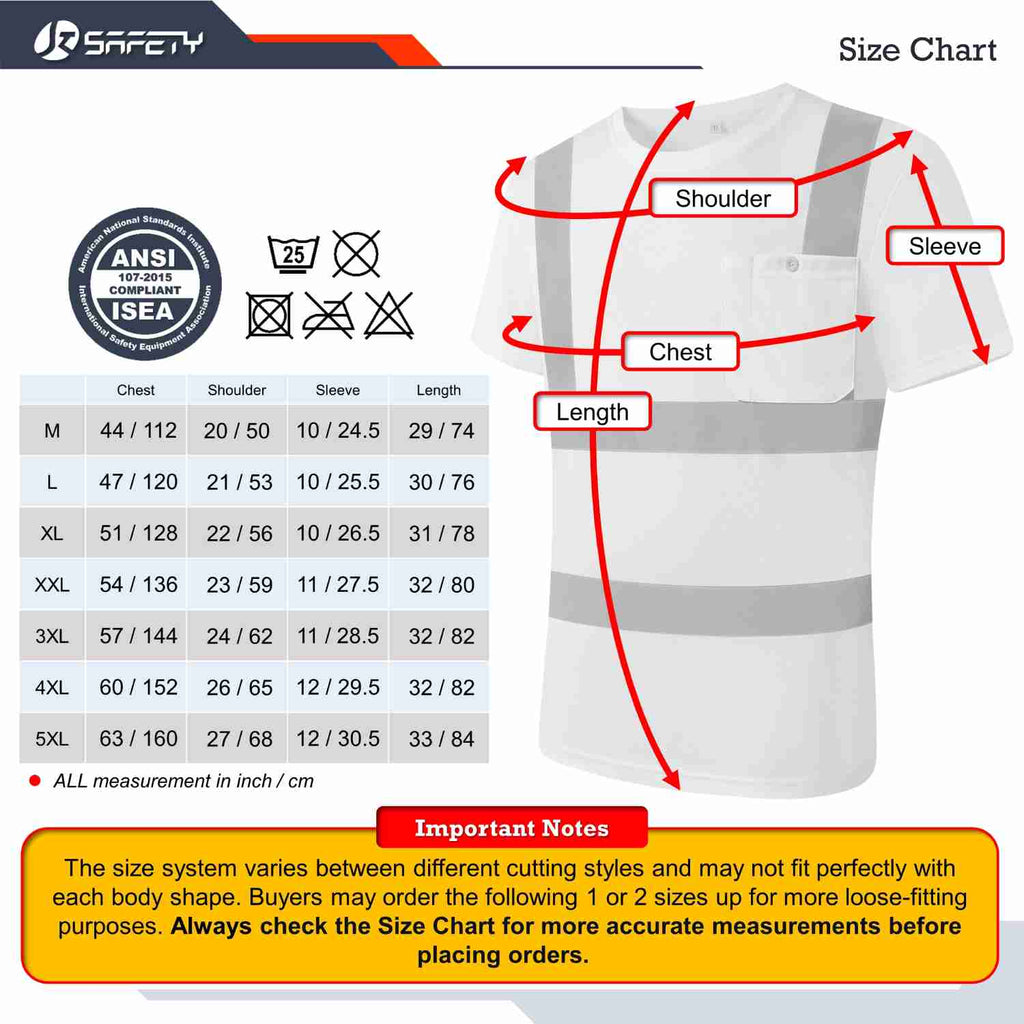 JKSafety Hi-Vis Reflective Safety Shirt Short Sleeve, Crew Neck (JKT077)