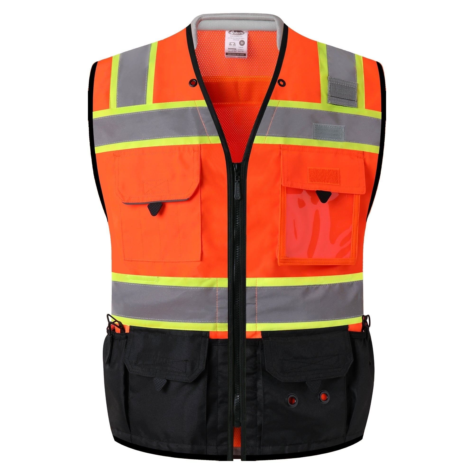 JKSafety Heavy Duty Reflective Surveyor Safety Vest Cushioned Collar (JK188)