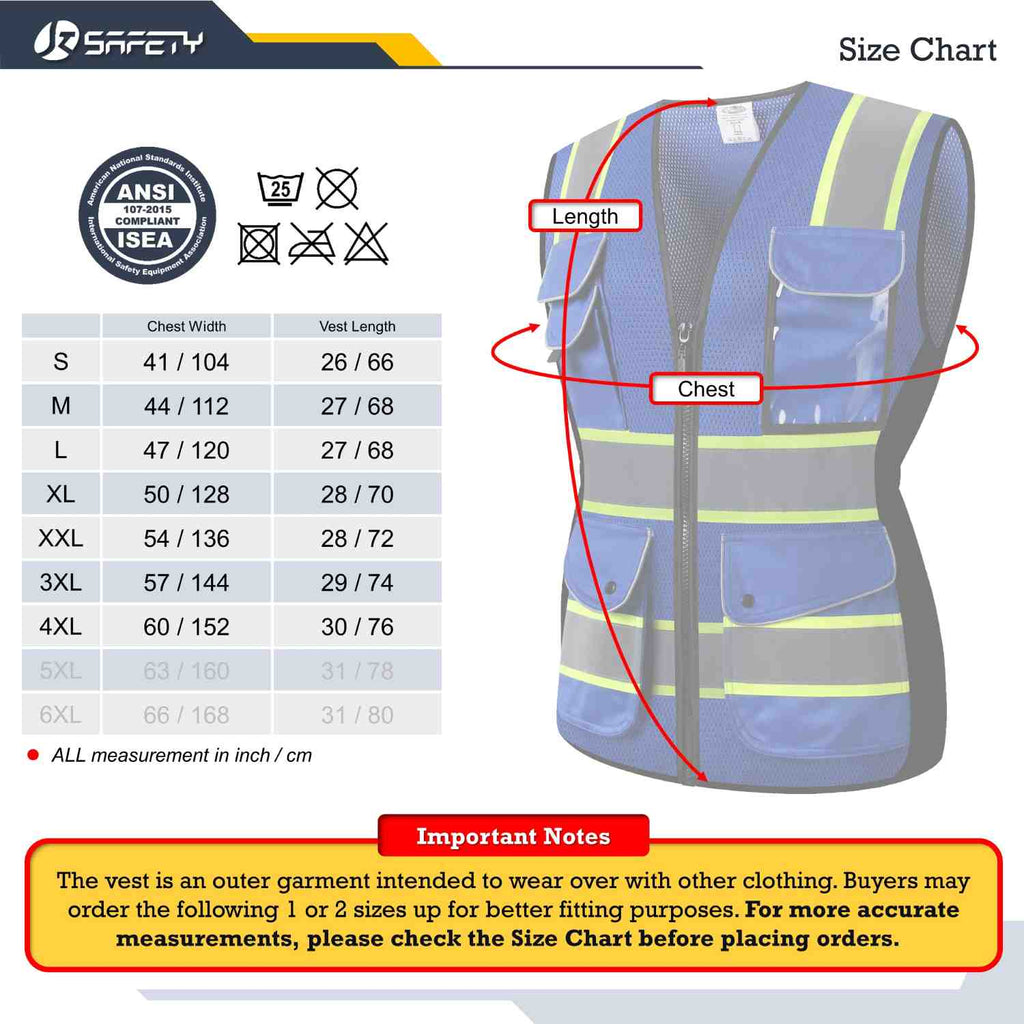 JKSafety 9 Pockets Women Mesh Two-Tone Hi-Vis Reflective Safety Vest (JK168)