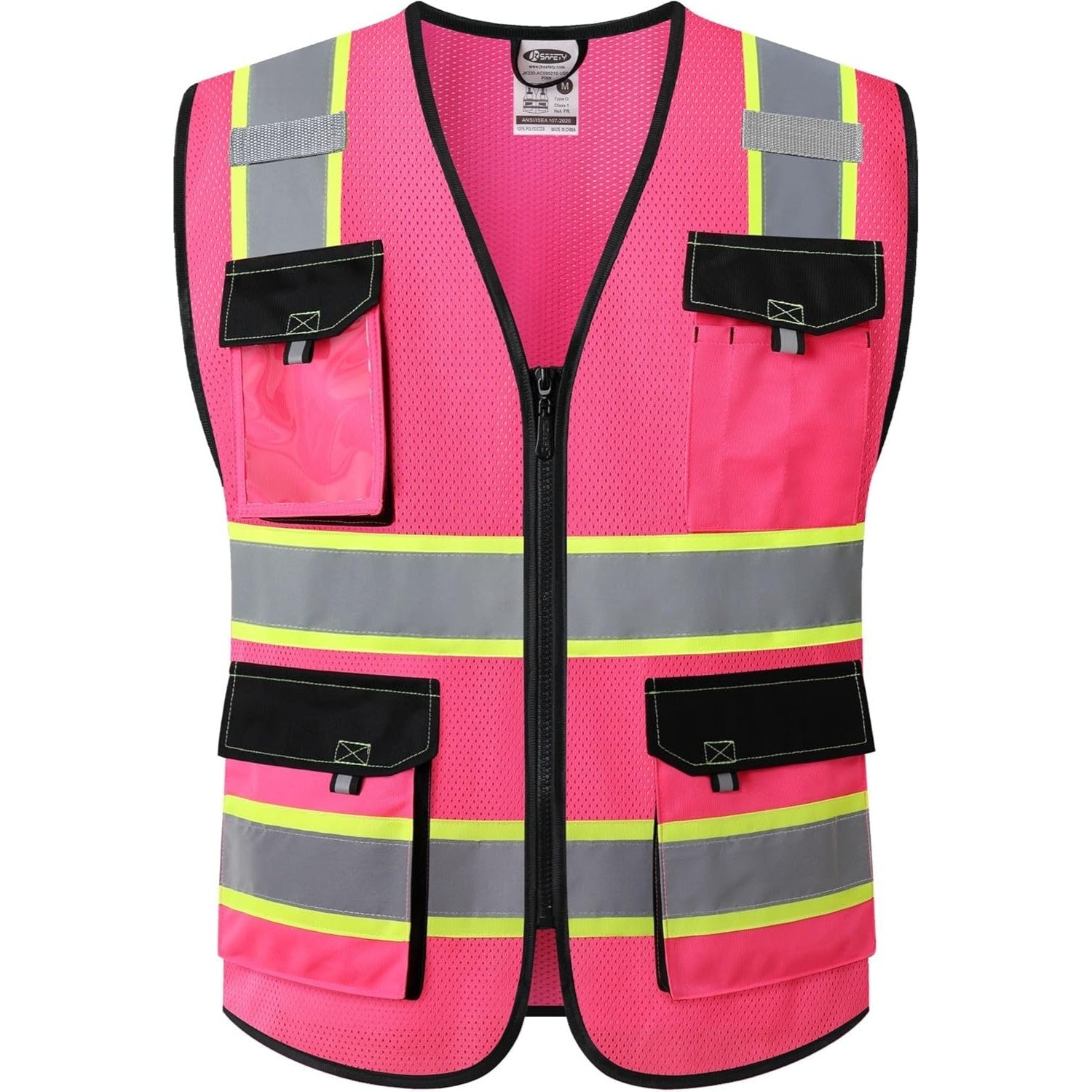 JKSafety 8 Pockets Two-Tone Mesh Hi-Vis Reflective Safety Vests (JK220)