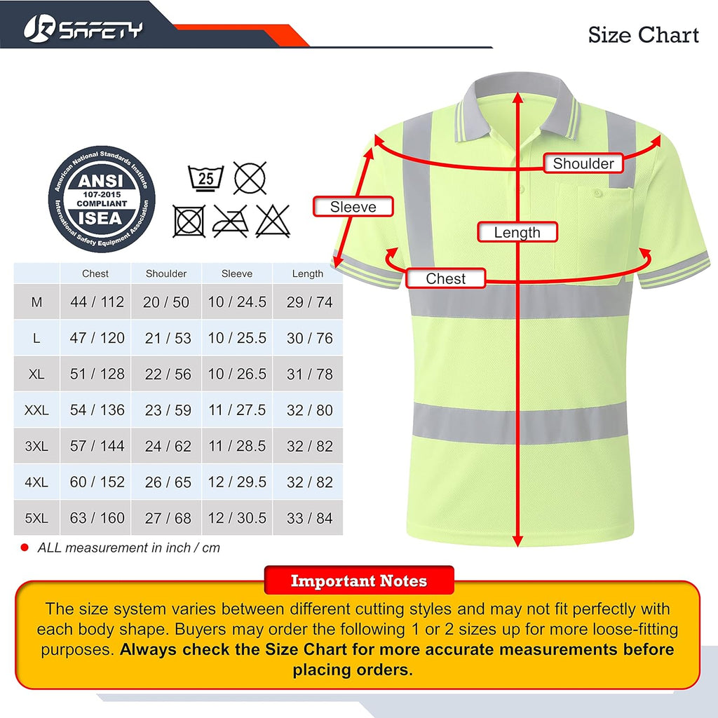 JKSafety Hi-Vis Reflective Safety Polo Shirt Short Sleeve (JKP066)