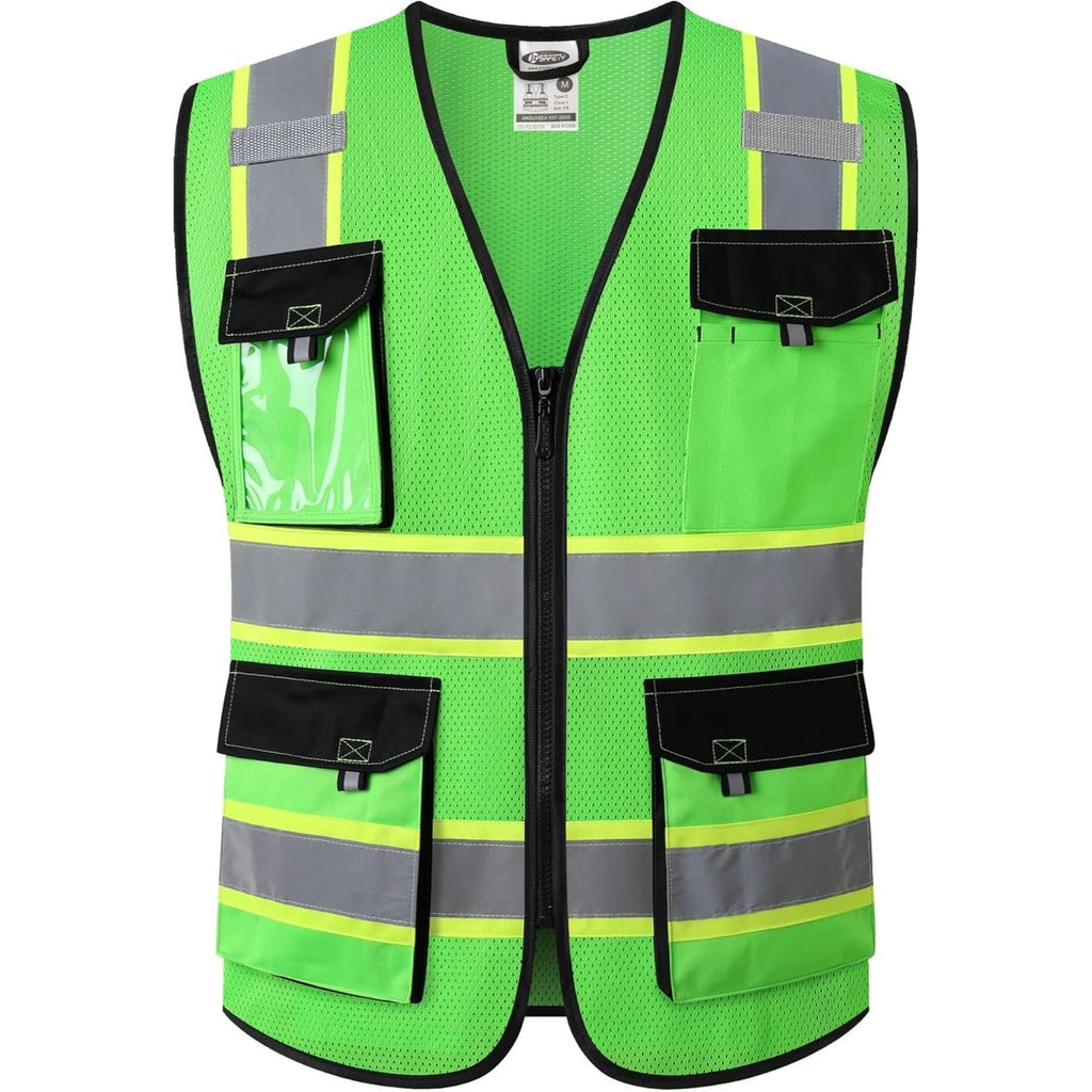 JKSafety 8 Pockets Two-Tone Mesh Hi-Vis Reflective Safety Vests (JK220)