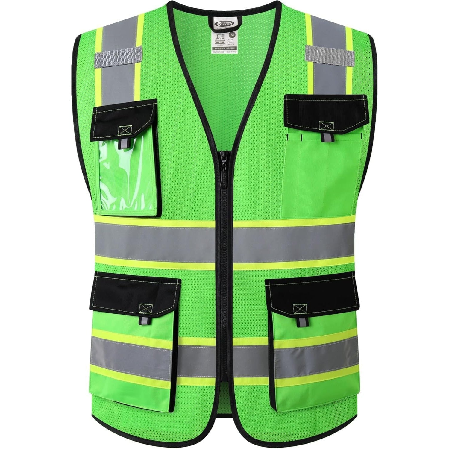 JKSafety 8 Pockets Two-Tone Mesh Hi-Vis Reflective Safety Vests (JK220)