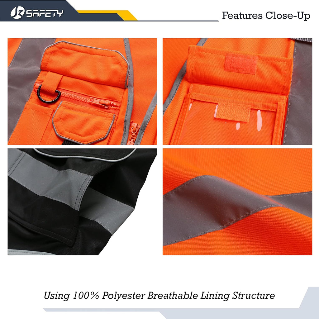 JKSafety 9 Pockets Hi-Vis Reflective Safety Vest (JK150)