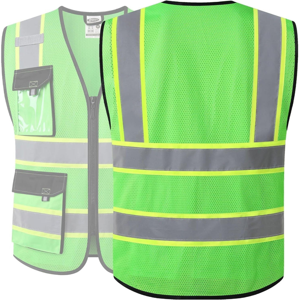JKSafety 8 Pockets Two-Tone Mesh Hi-Vis Reflective Safety Vests (JK220)