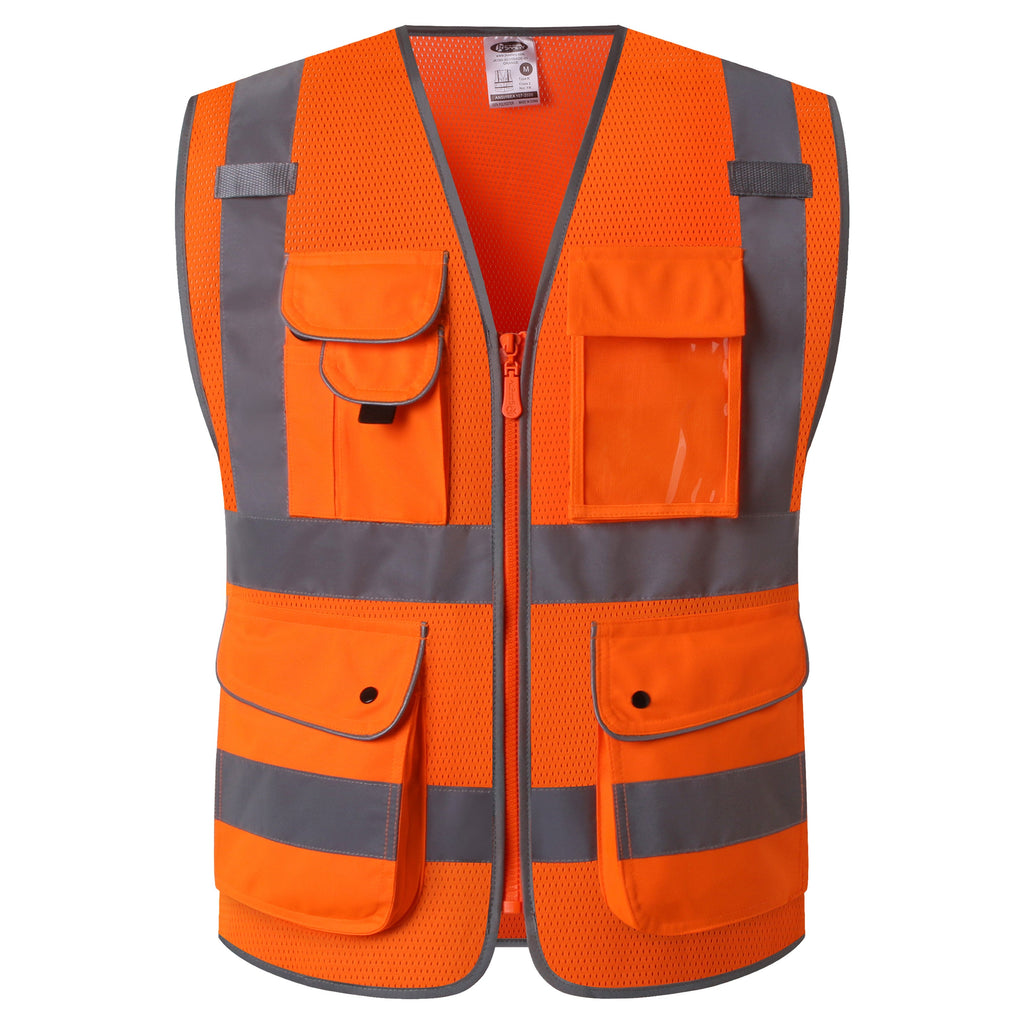 JKSafety 9 Pockets Mesh Hi-Vis Reflective Safety Vest (JK159)