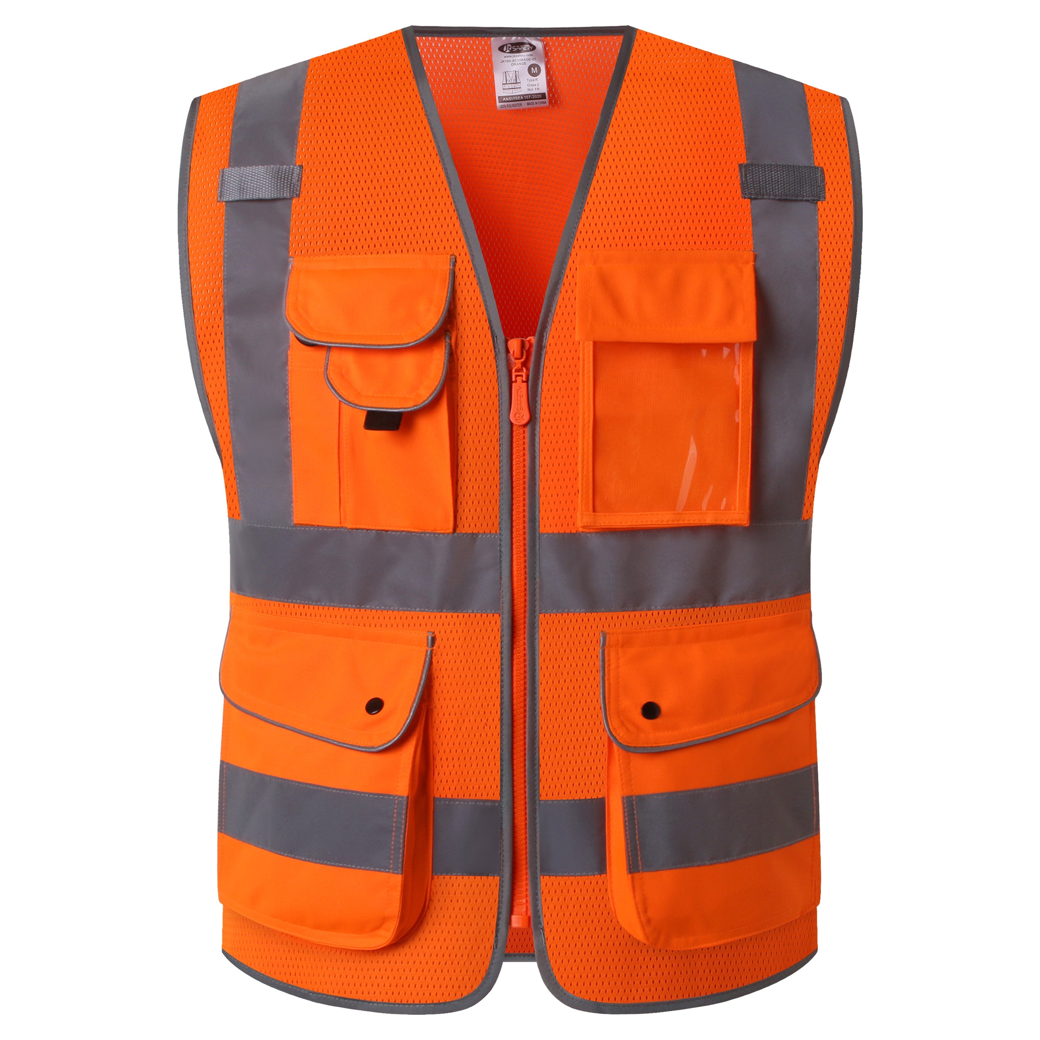 JKSafety 9 Pockets Mesh Hi-Vis Reflective Safety Vest (JK159)