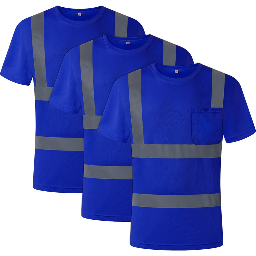 JKSafety 3-Pack Hi-Vis Reflective Safety Shirt Short Sleeve, Crew Neck (JKTS077-3P)