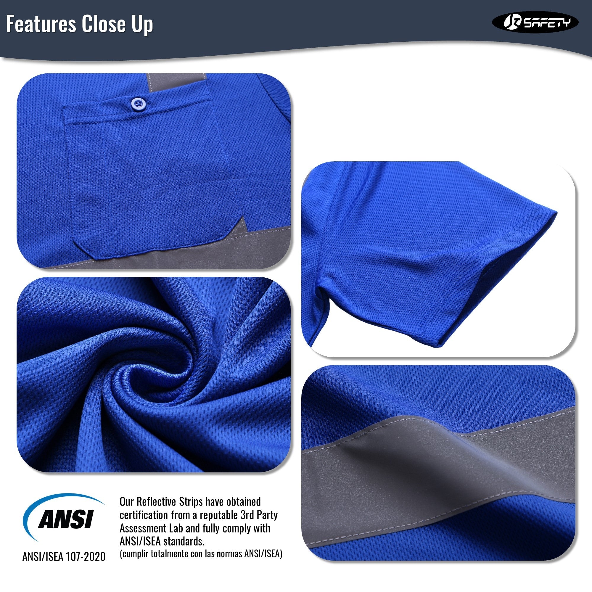 JKSafety 3-Pack Hi-Vis Reflective Safety Shirt Short Sleeve, Crew Neck (JKTS077-3P)