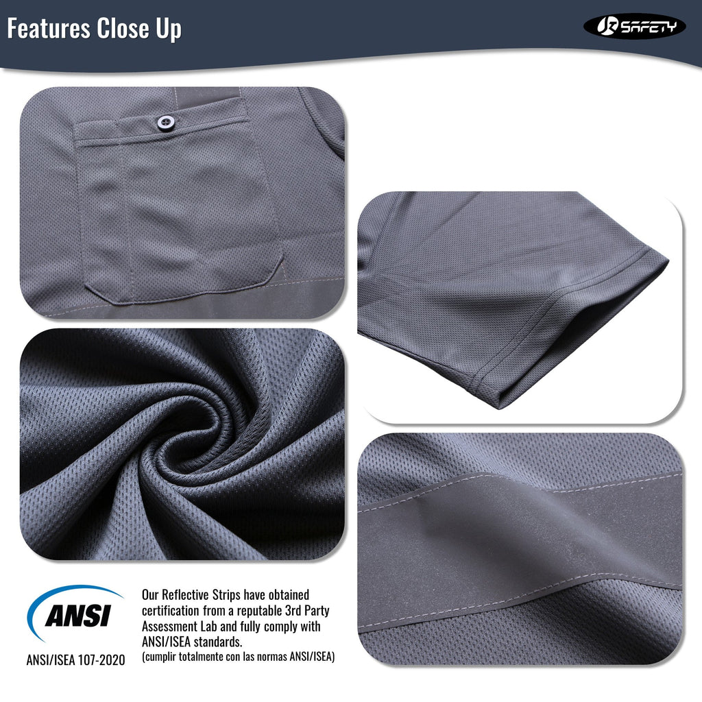 JKSafety 3-Pack Hi-Vis Reflective Safety Shirt Short Sleeve, Crew Neck (JKTS077-3P)