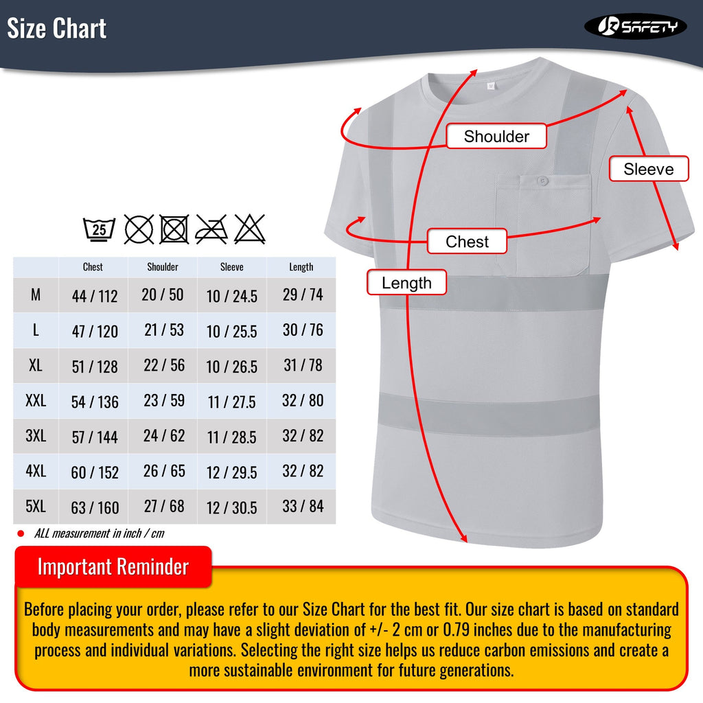 JKSafety 3-Pack Hi-Vis Reflective Safety Shirt Short Sleeve, Crew Neck (JKTS077-3P)