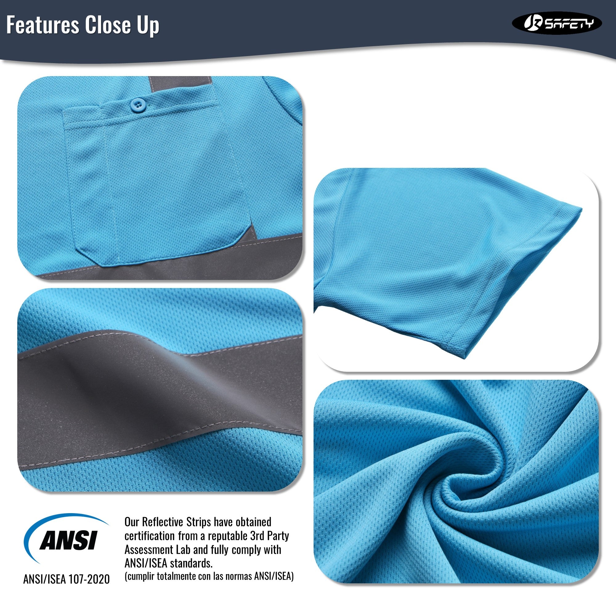 JKSafety 3-Pack Hi-Vis Reflective Safety Shirt Short Sleeve, Crew Neck (JKTS077-3P)