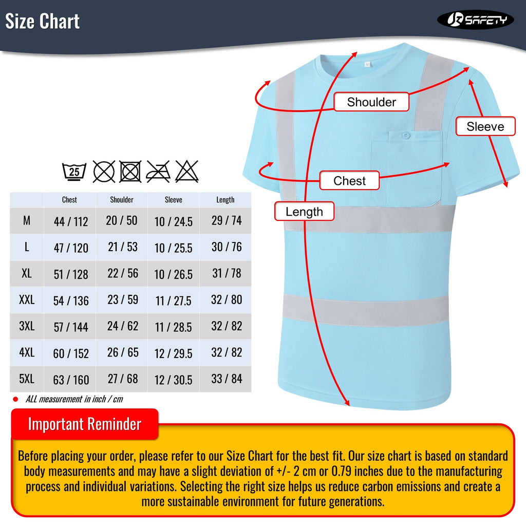 JKSafety 3-Pack Hi-Vis Reflective Safety Shirt Short Sleeve, Crew Neck (JKTS077-3P)