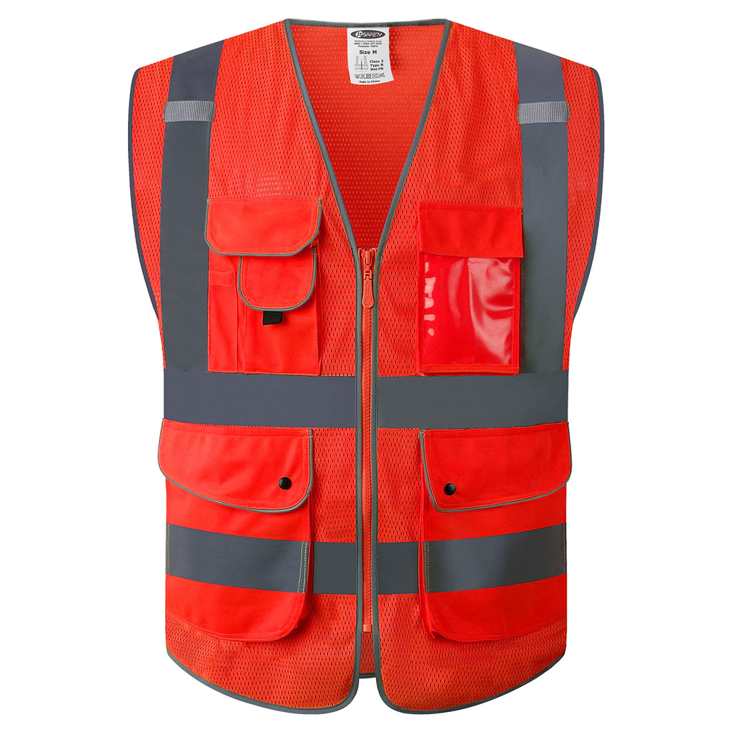 JKSafety 9 Pockets Mesh Hi-Vis Reflective Safety Vest (JK159)