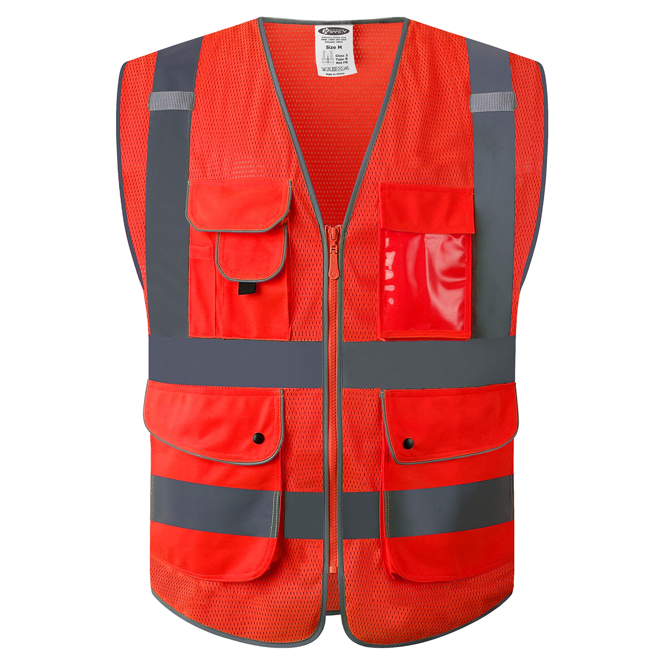 JKSafety 9 Pockets Mesh Hi-Vis Reflective Safety Vest (JK159)