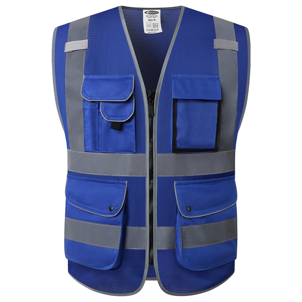 JKSafety 9 Pockets Mesh Hi-Vis Reflective Safety Vest (JK159)
