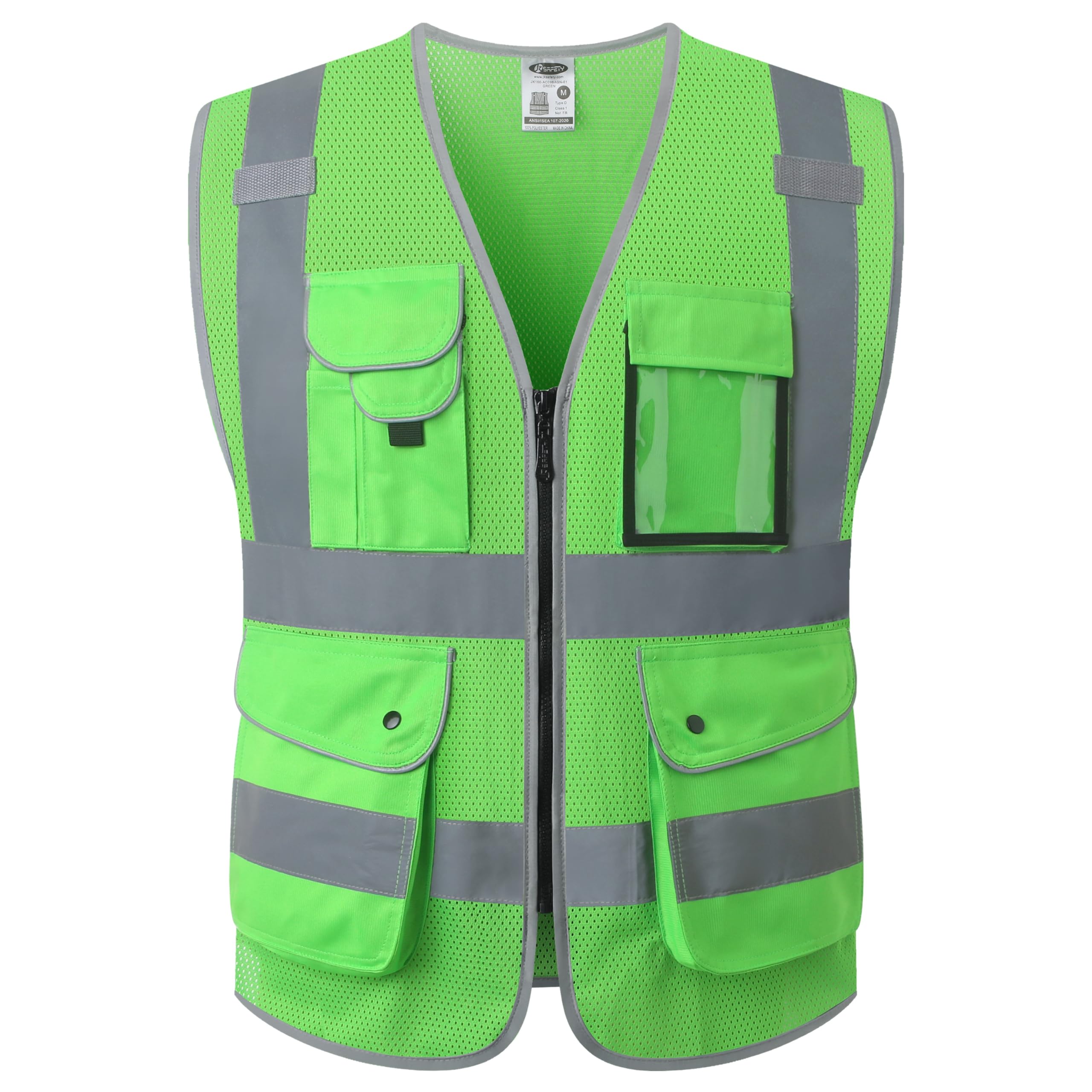 JKSafety 9 Pockets Mesh Hi-Vis Reflective Safety Vest (JK159)